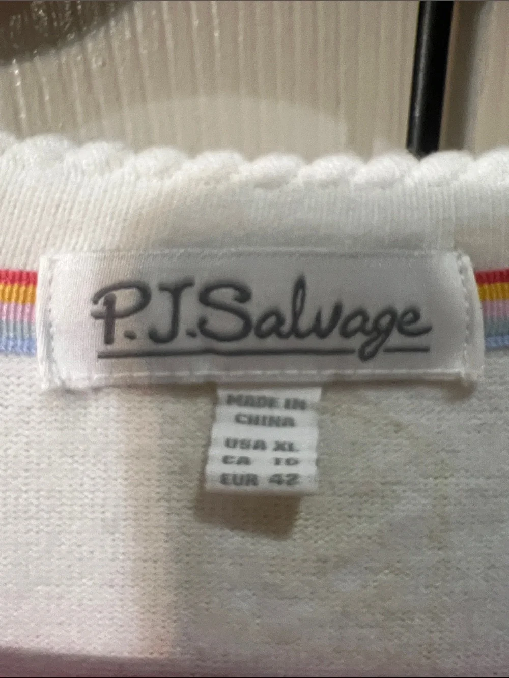 PJ Salvage White Pajama Set with Pink, Yellow & Mint Tarot Prints - Picture 2 of 10
